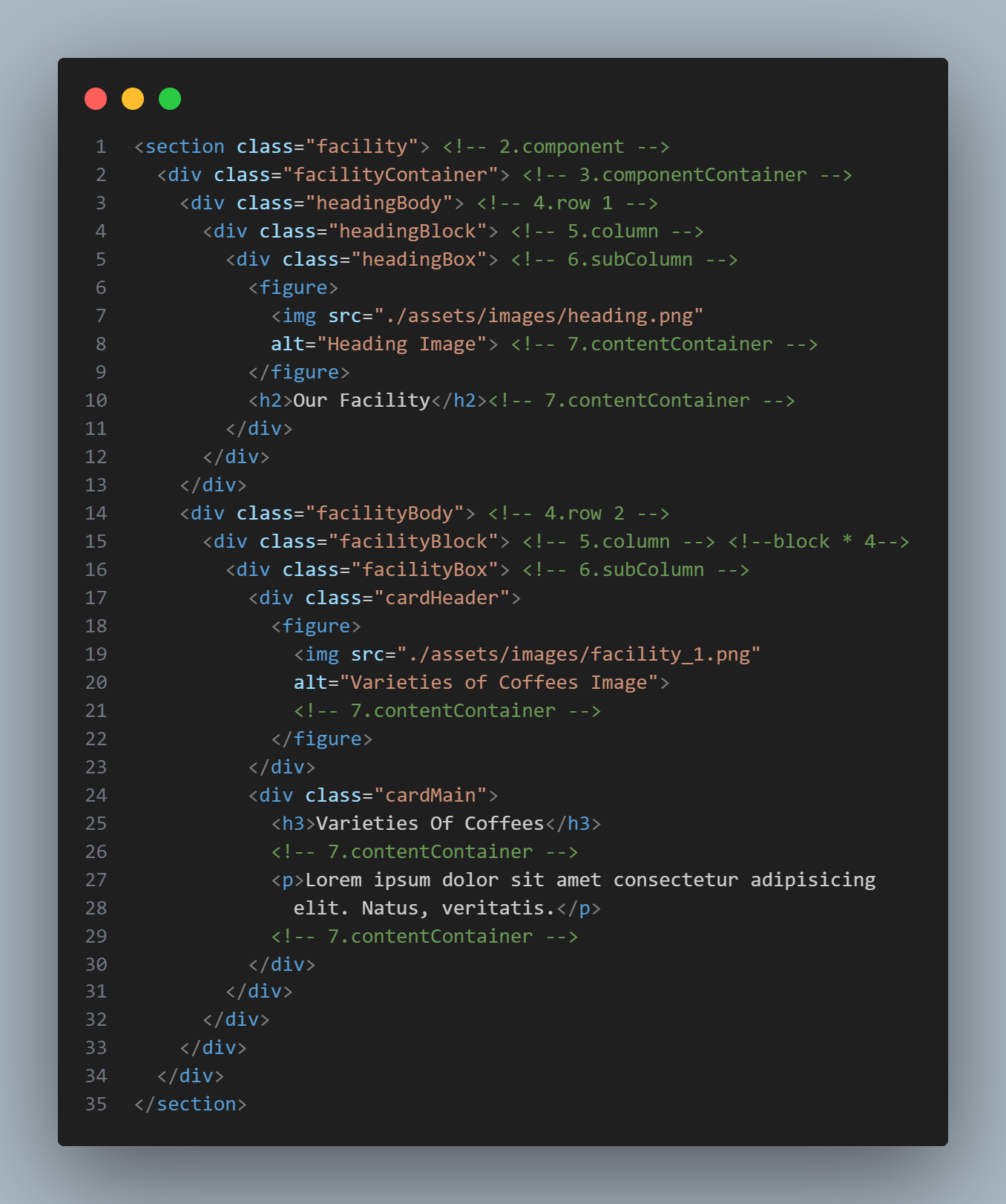 facility html snapCode